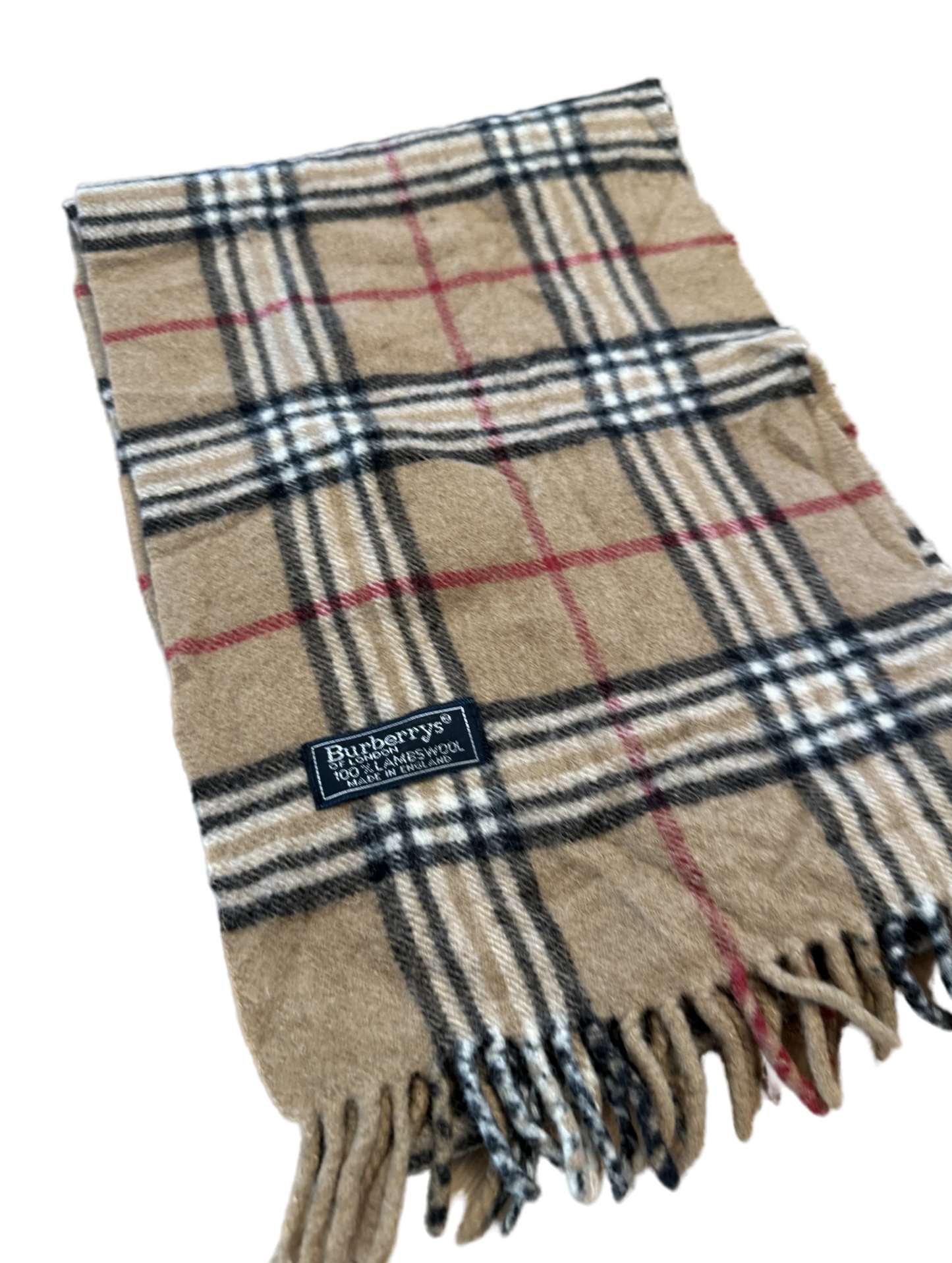 Burberry Schal 100% Lammwolle  Vintage – Beige/Braun