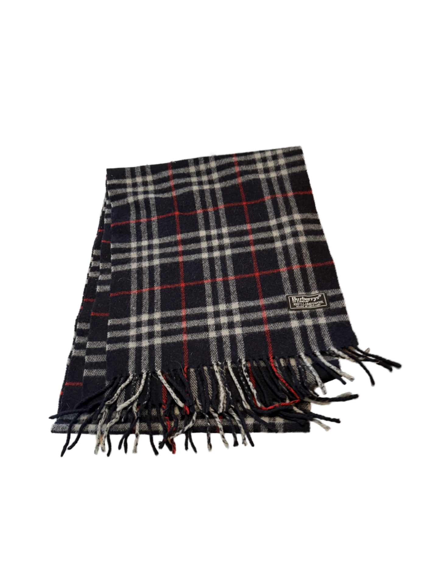 Burberry Schal 100% Lammwolle  Vintage – Dunkelblau