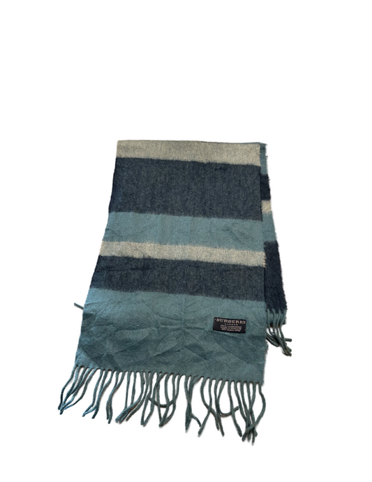 Burberry Schal 100% Kaschmir Vintage – Türkis / Dunkelblau / Hellblau