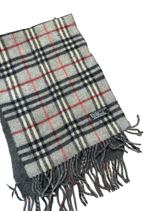 Burberry Schal 100% Lammwolle  Vintage – Grau