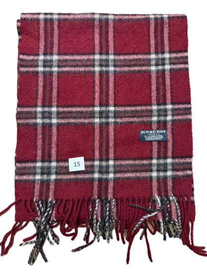 Burberry Schal 100% Lammwolle Vintage – Rot