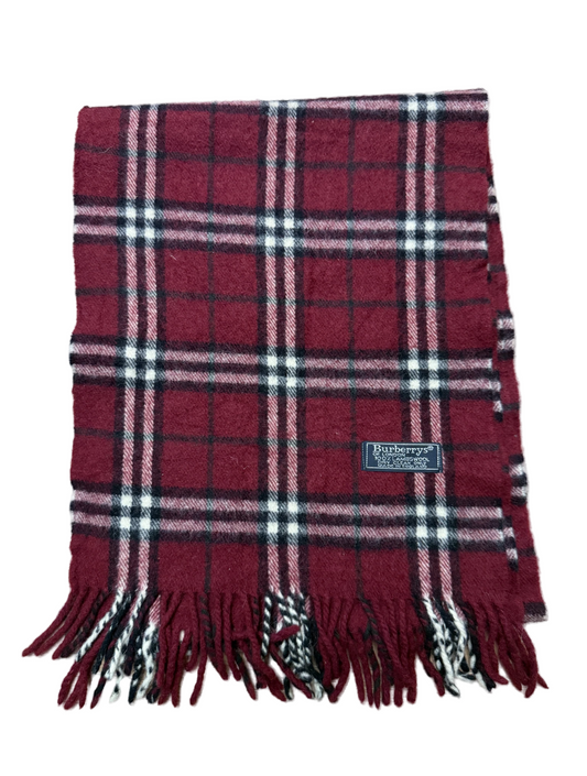 Burberry Schal 100% Lammwolle Vintage – Rot