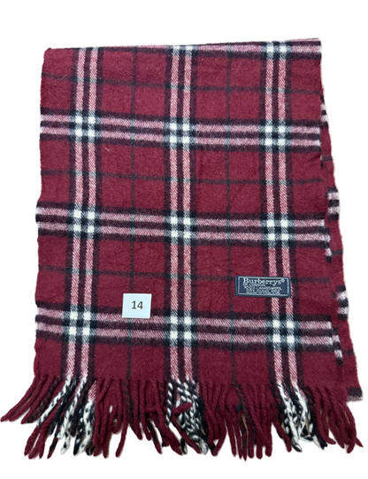 Burberry Schal 100% Lammwolle Vintage – Rot
