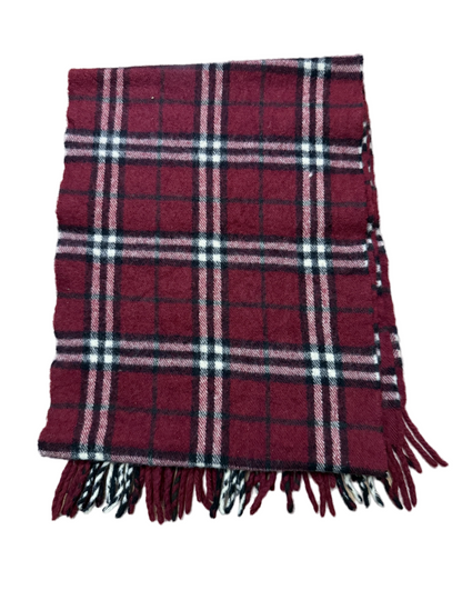Burberry Schal 100% Lammwolle Vintage – Rot