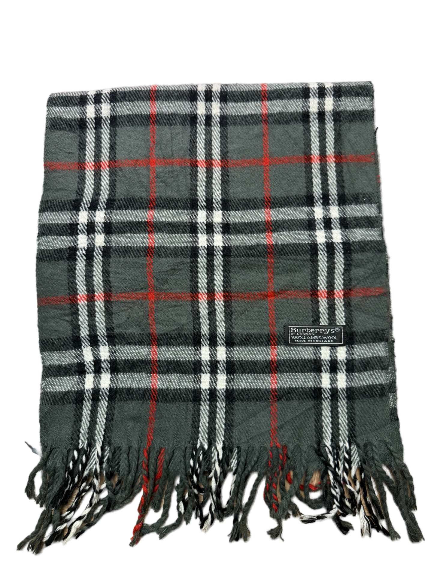 Burberry Schal 100% Lammwolle Vintage – Grau