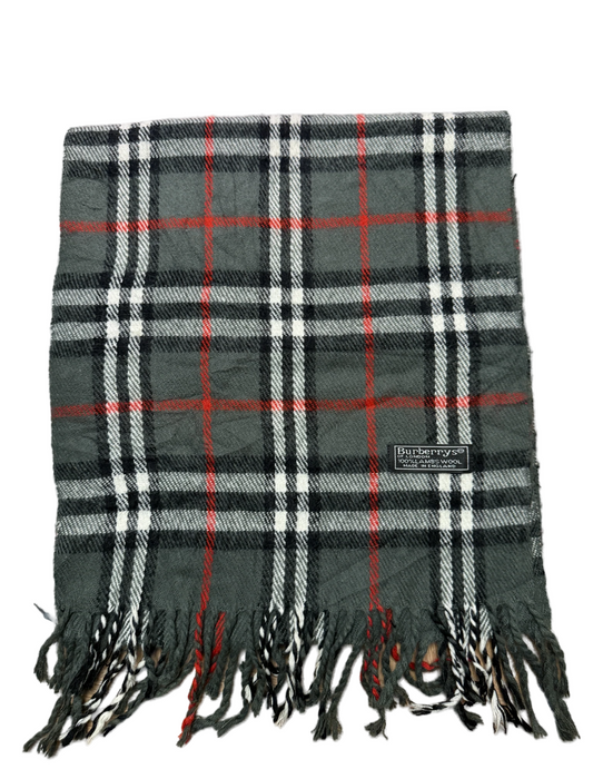 Burberry Schal 100% Lammwolle Vintage – Grau