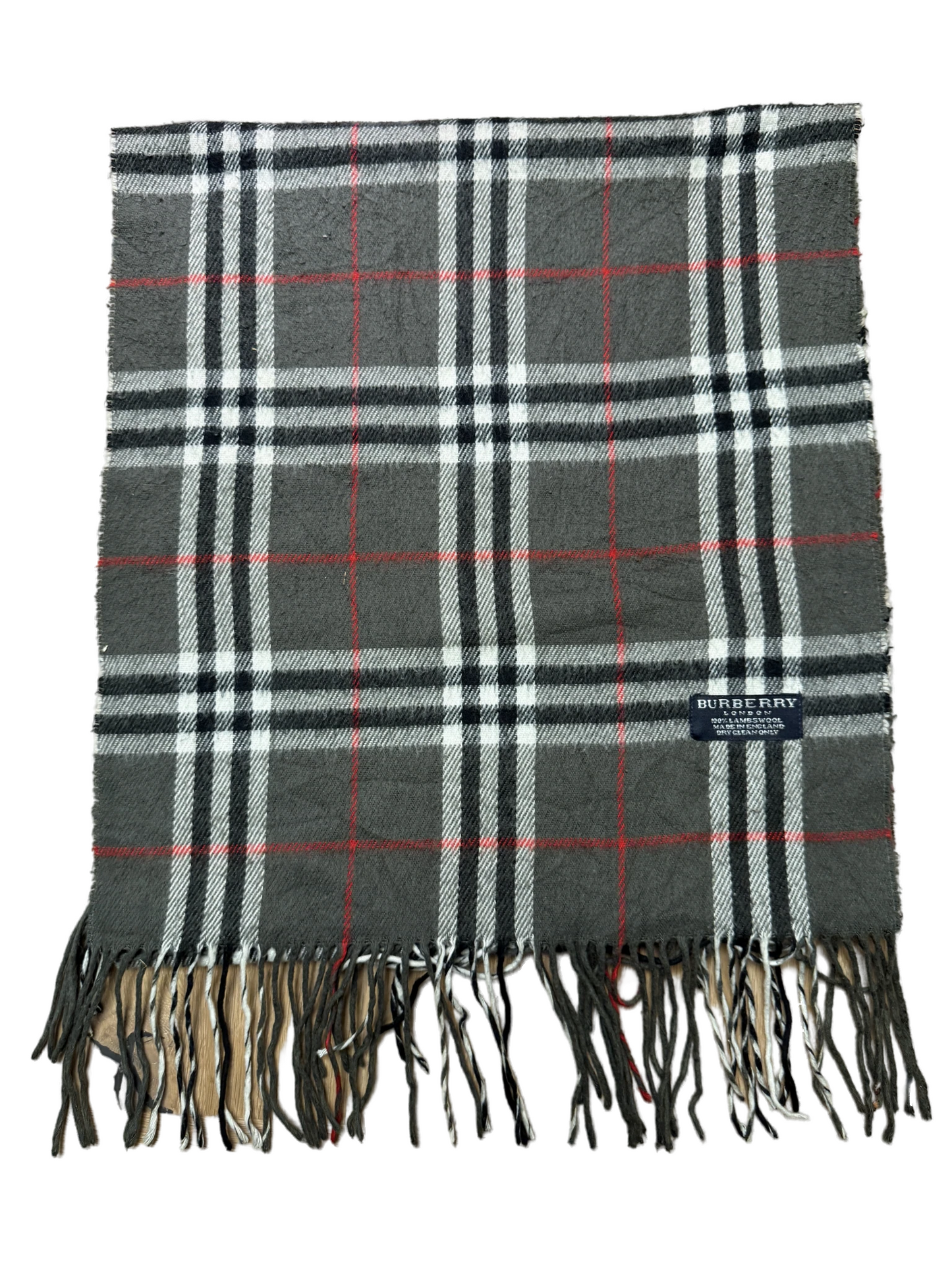 Burberry Schal 100% Lammwolle Vintage – Grau