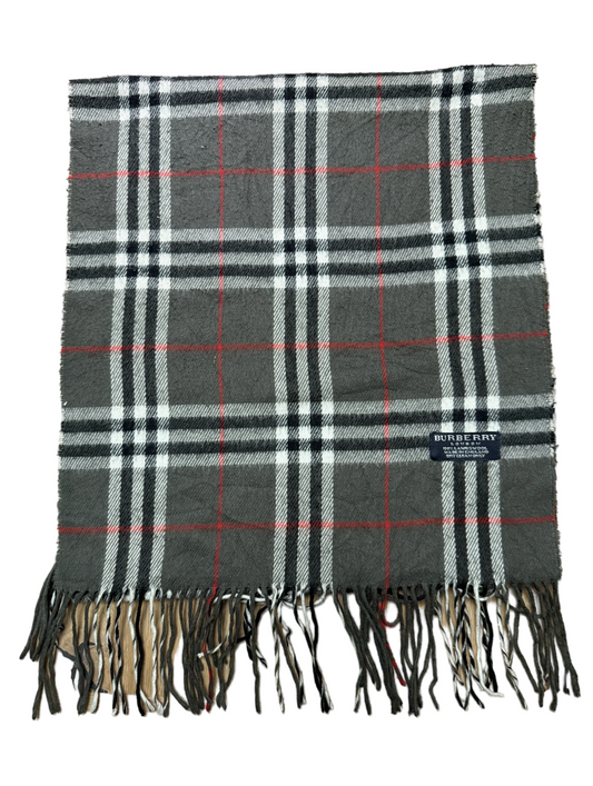 Burberry Schal 100% Lammwolle Vintage – Grau