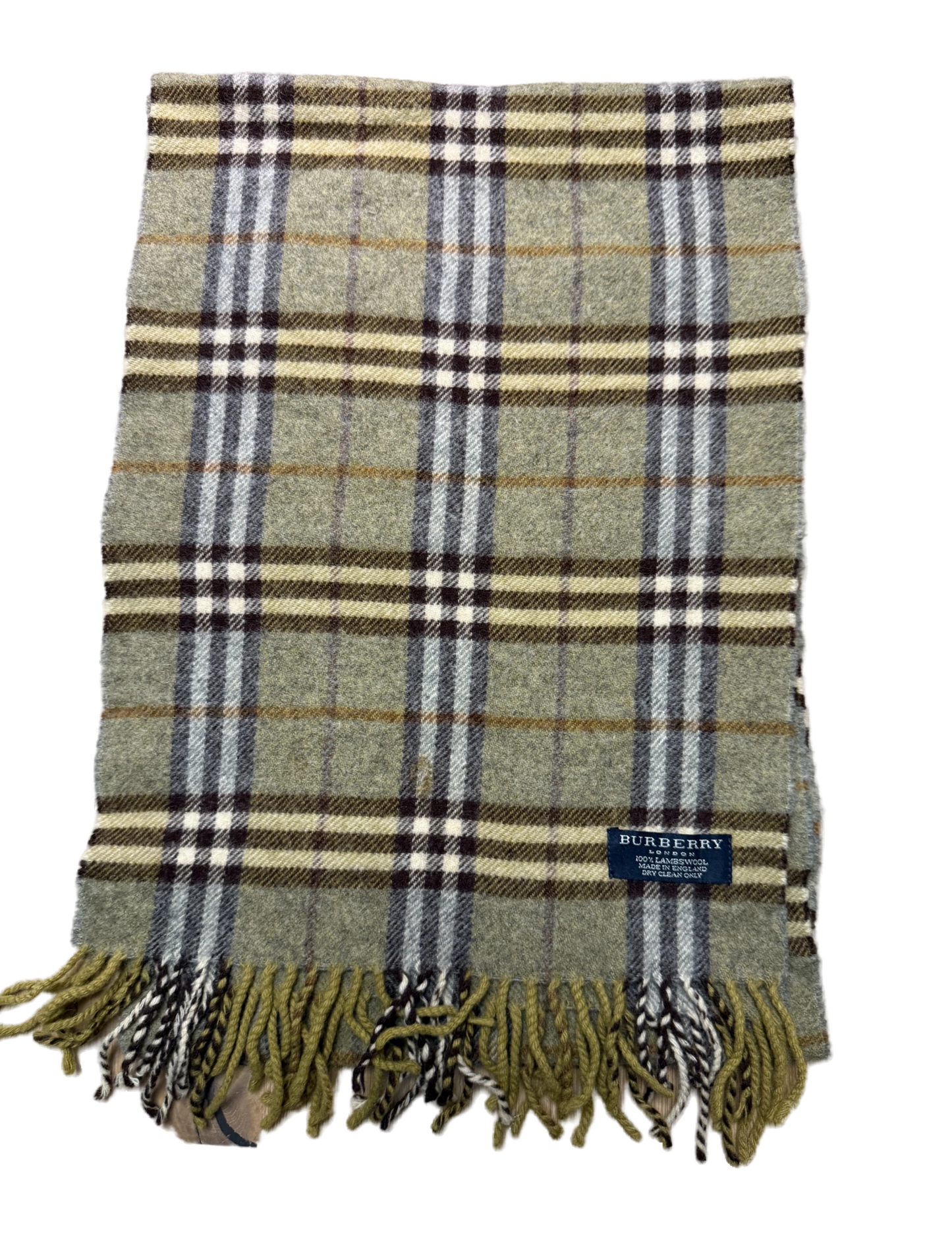 Burberry Schal 100% Lammwolle Vintage – Grün