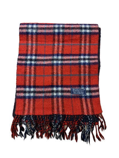 Burberry Schal 100% Lammwolle Vintage – Rot