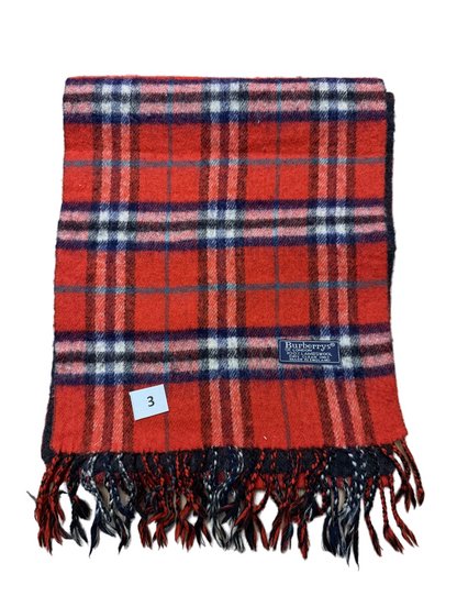 Burberry Schal 100% Lammwolle Vintage – Rot