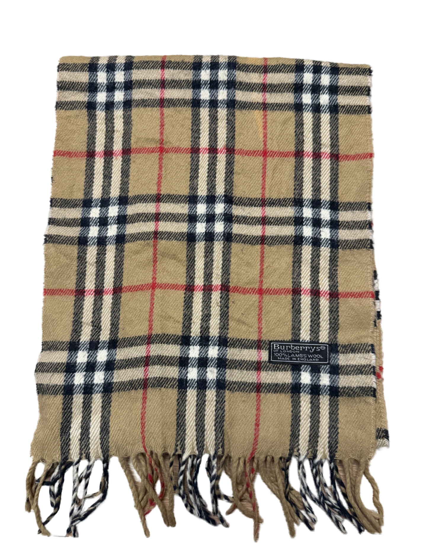 Burberry Schal 100% Lammwolle Vintage – Beige