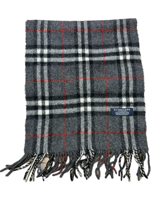 Burberry Schal 100% Lammwolle Vintage – Grau