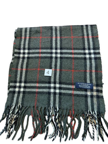 Burberry Schal 100% Lammwolle Vintage – Grün/Grau