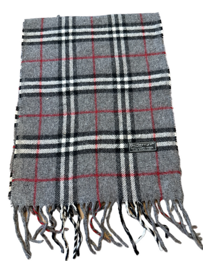Burberry Schal 100% Lammwolle Vintage – Grau