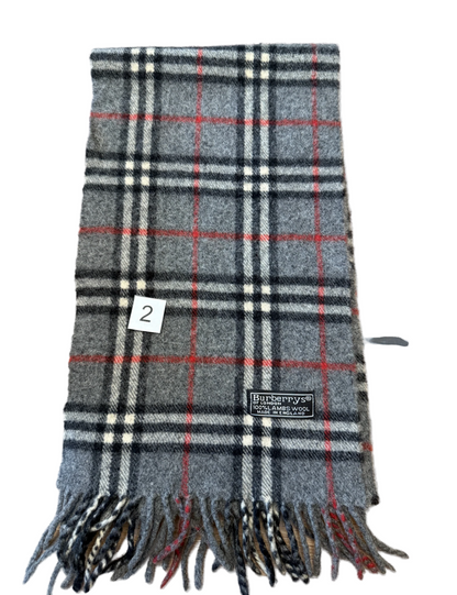 Burberry Schal 100% Lammwolle Vintage – Grau