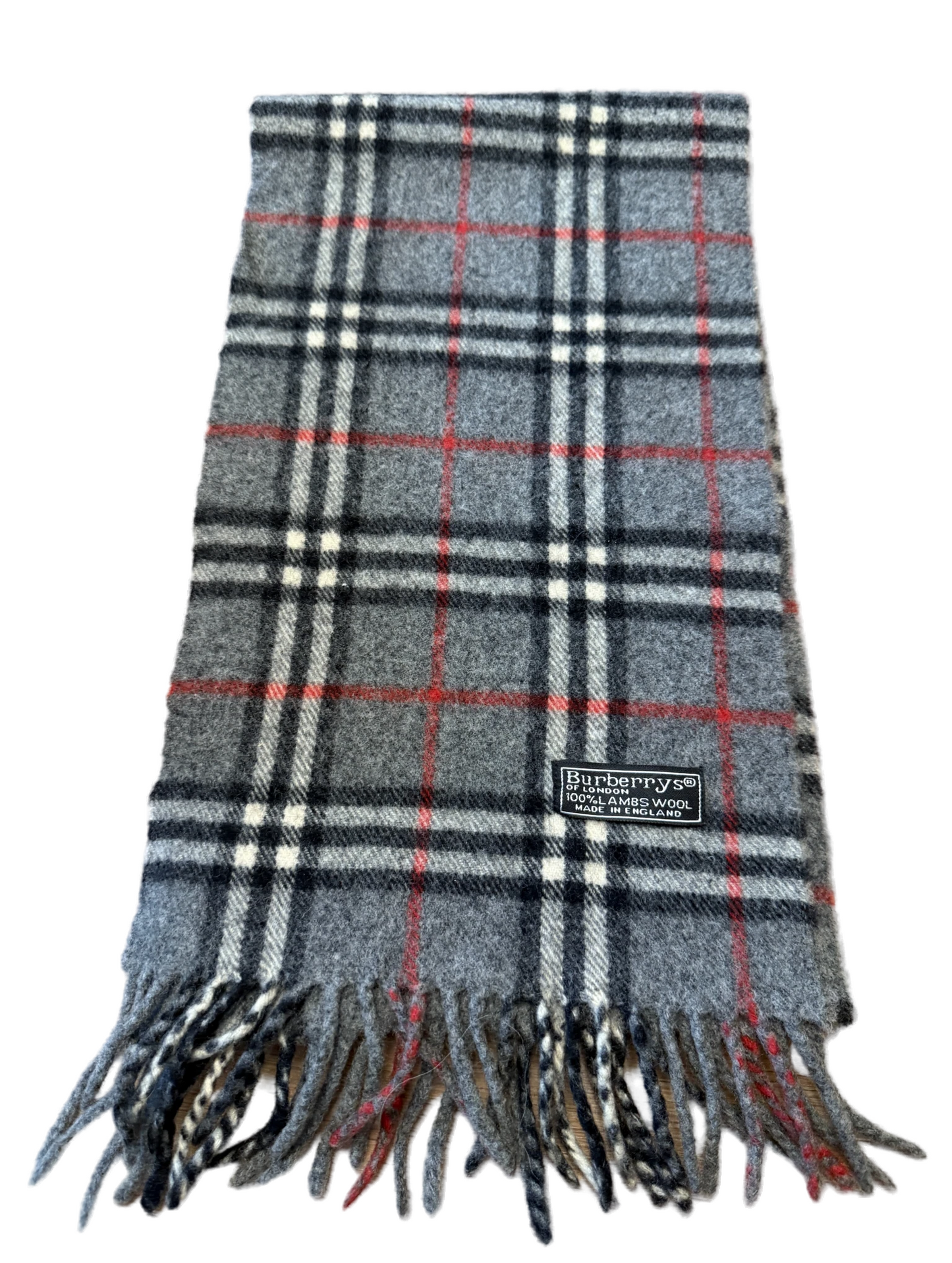 Burberry Schal 100% Lammwolle Vintage – Grau