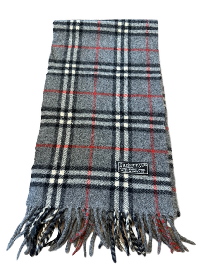 Burberry Schal 100% Lammwolle Vintage – Grau