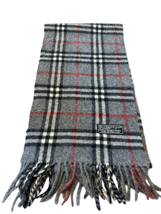 Burberry Schal 100% Lammwolle Vintage – Grau