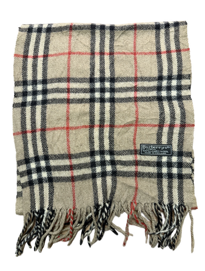 Burberry Schal 100% Lammwolle Vintage – Beige