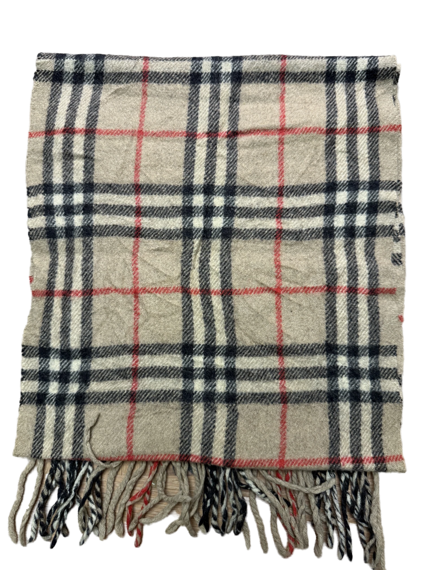 Burberry Schal 100% Lammwolle Vintage – Beige