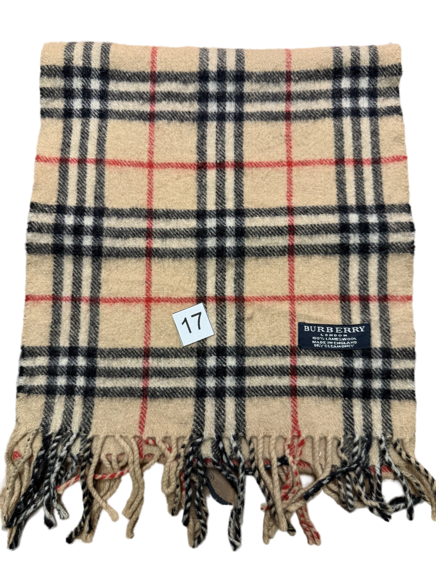 Burberry Schal 100% Lammwolle Vintage – Beige