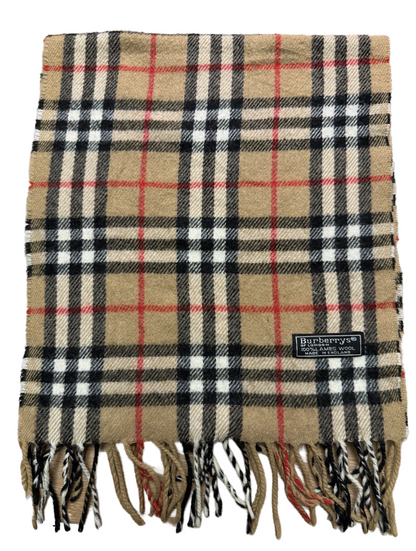Burberry Schal 100% Lammwolle Vintage – Beige