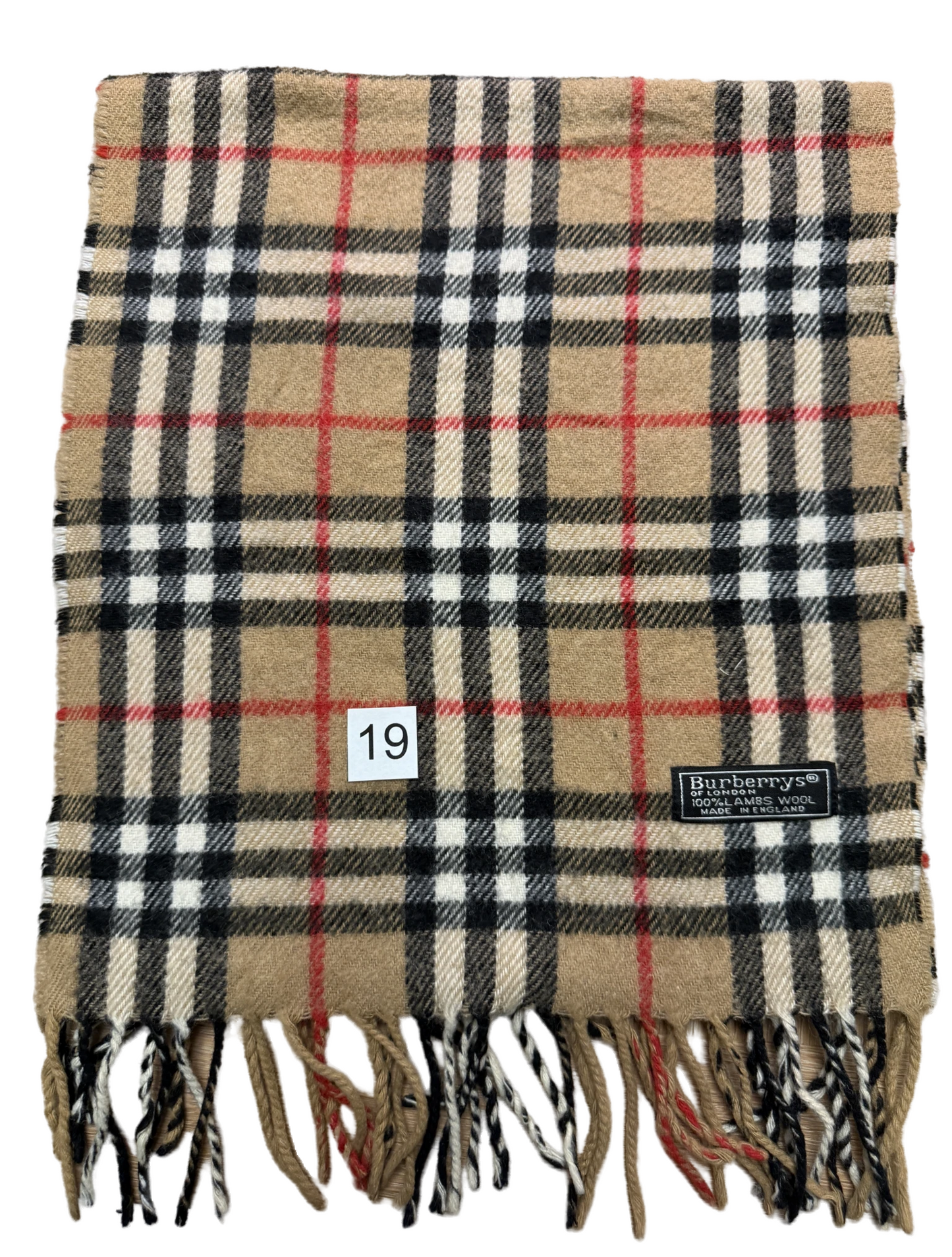 Burberry Schal 100% Lammwolle Vintage – Beige