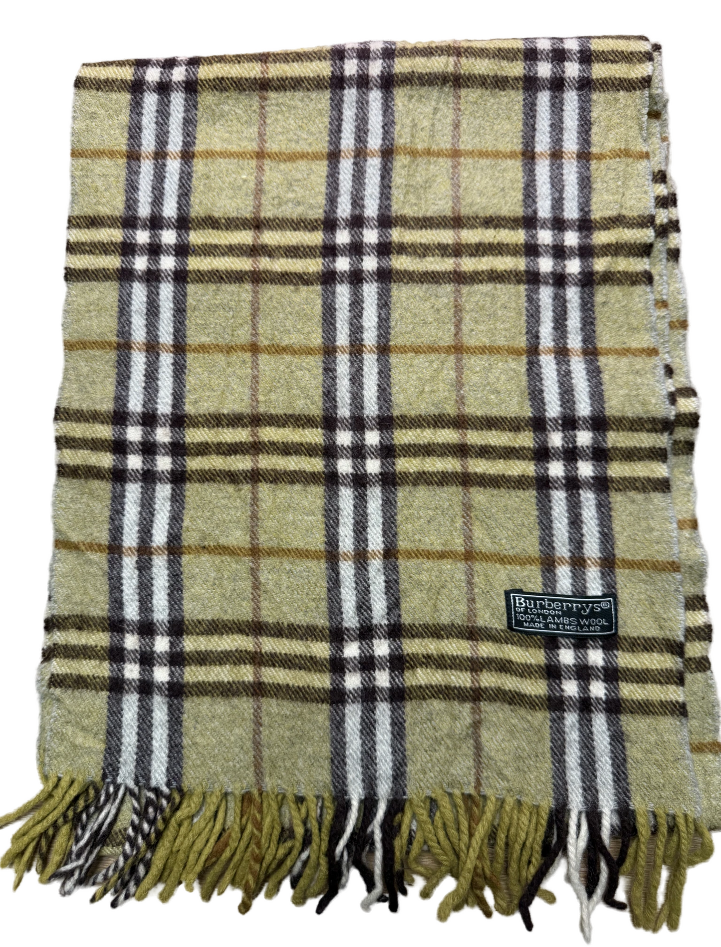 Burberry Schal 100% Lammwolle Vintage – Grün