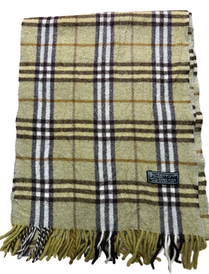 Burberry Schal 100% Lammwolle Vintage – Grün