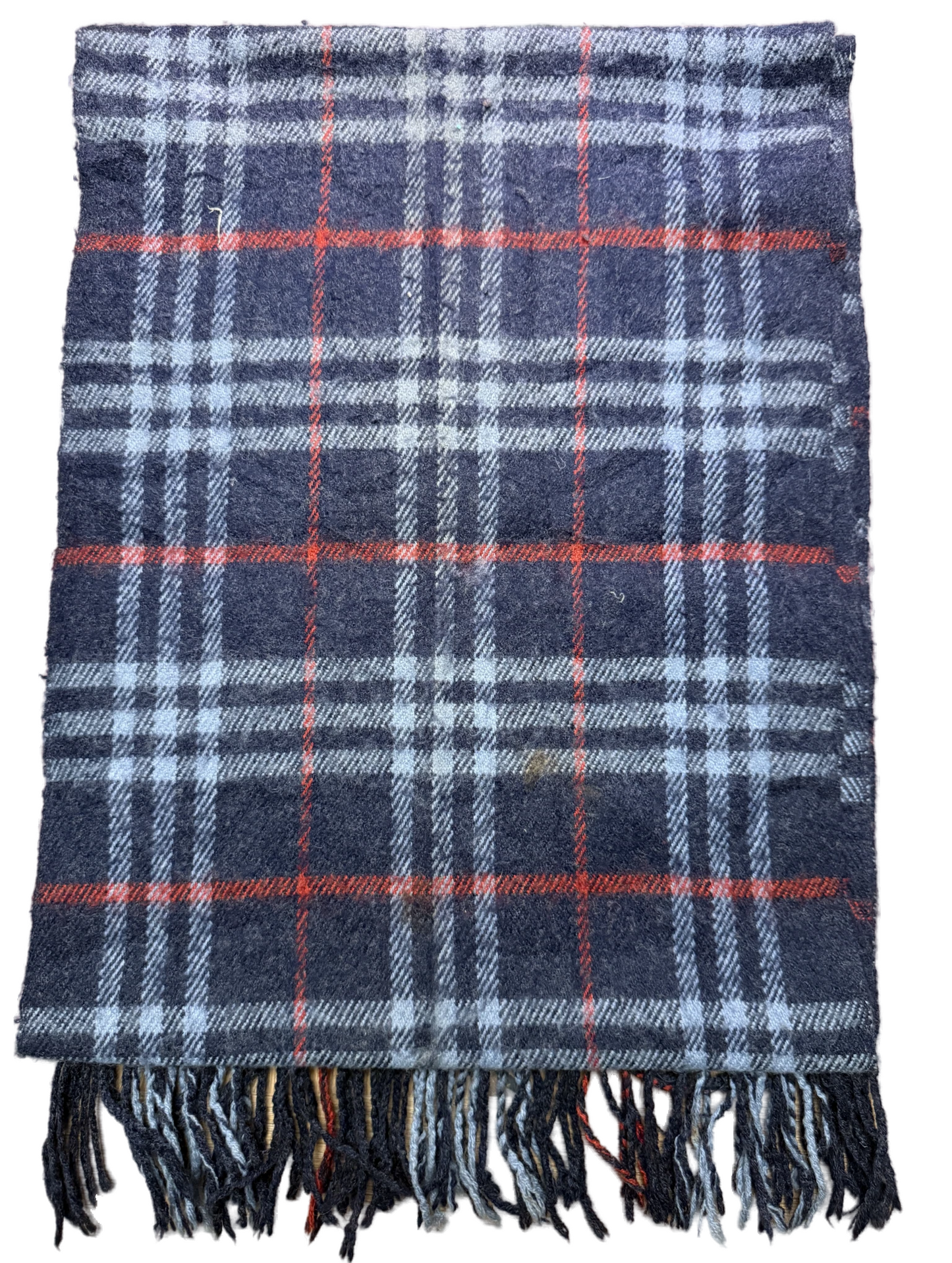 Burberry Schal 100% Lammwolle Vintage – Blau