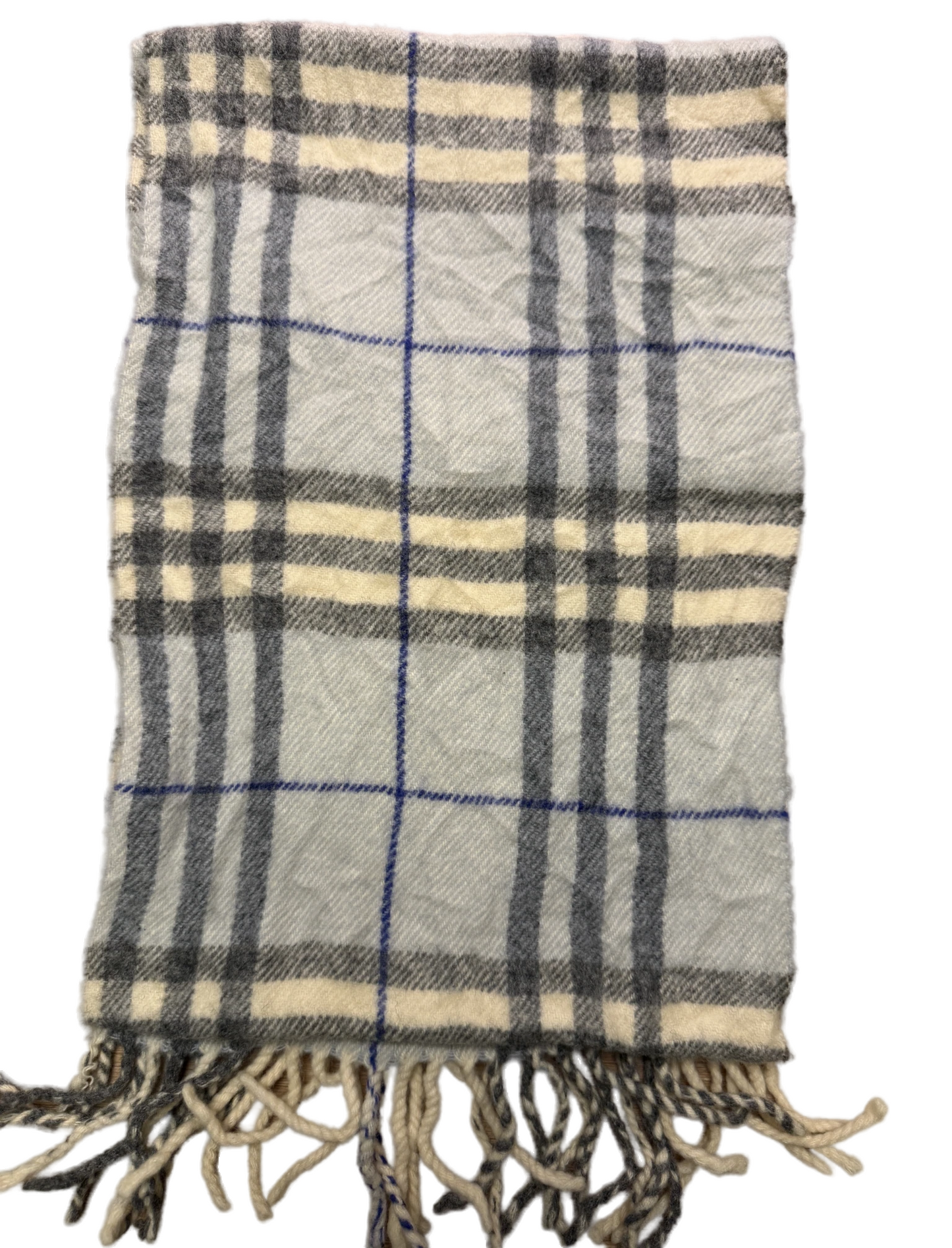 Burberry Schal 100% Lammwolle Vintage – Hellblau