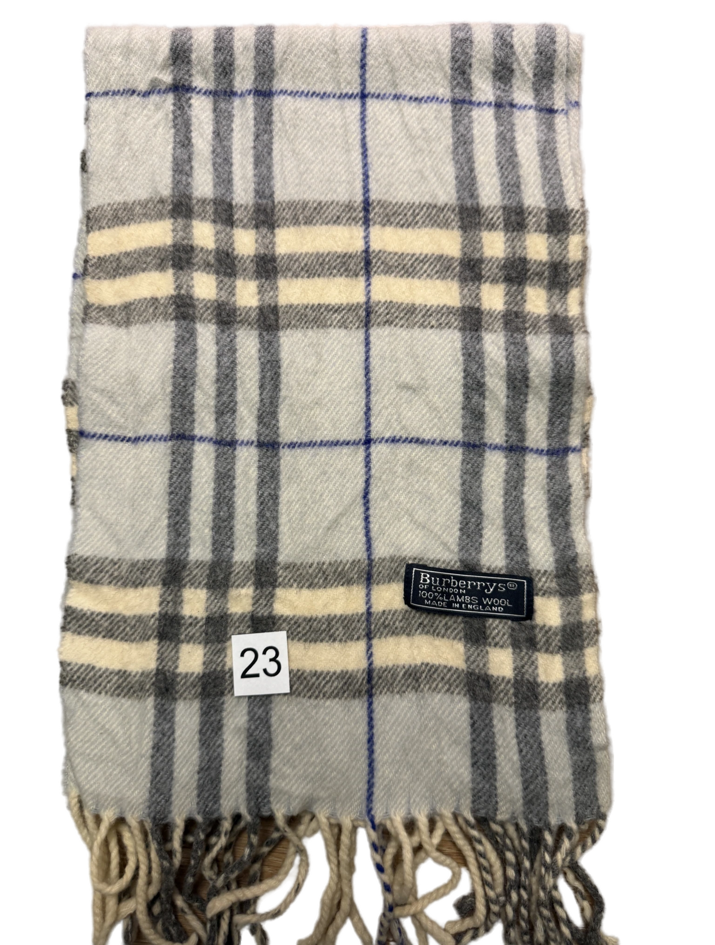 Burberry Schal 100% Lammwolle Vintage – Hellblau