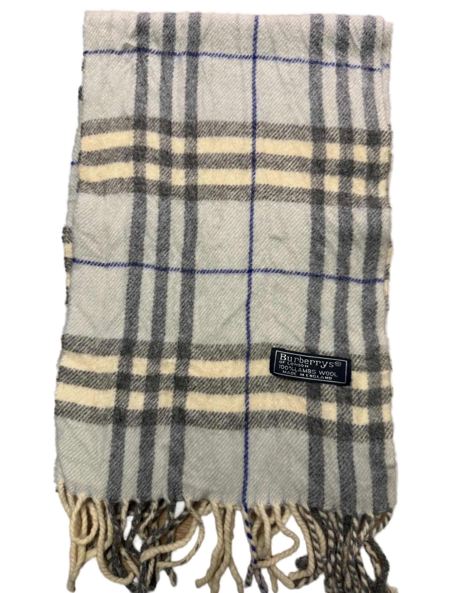 Burberry Schal 100% Lammwolle Vintage – Hellblau