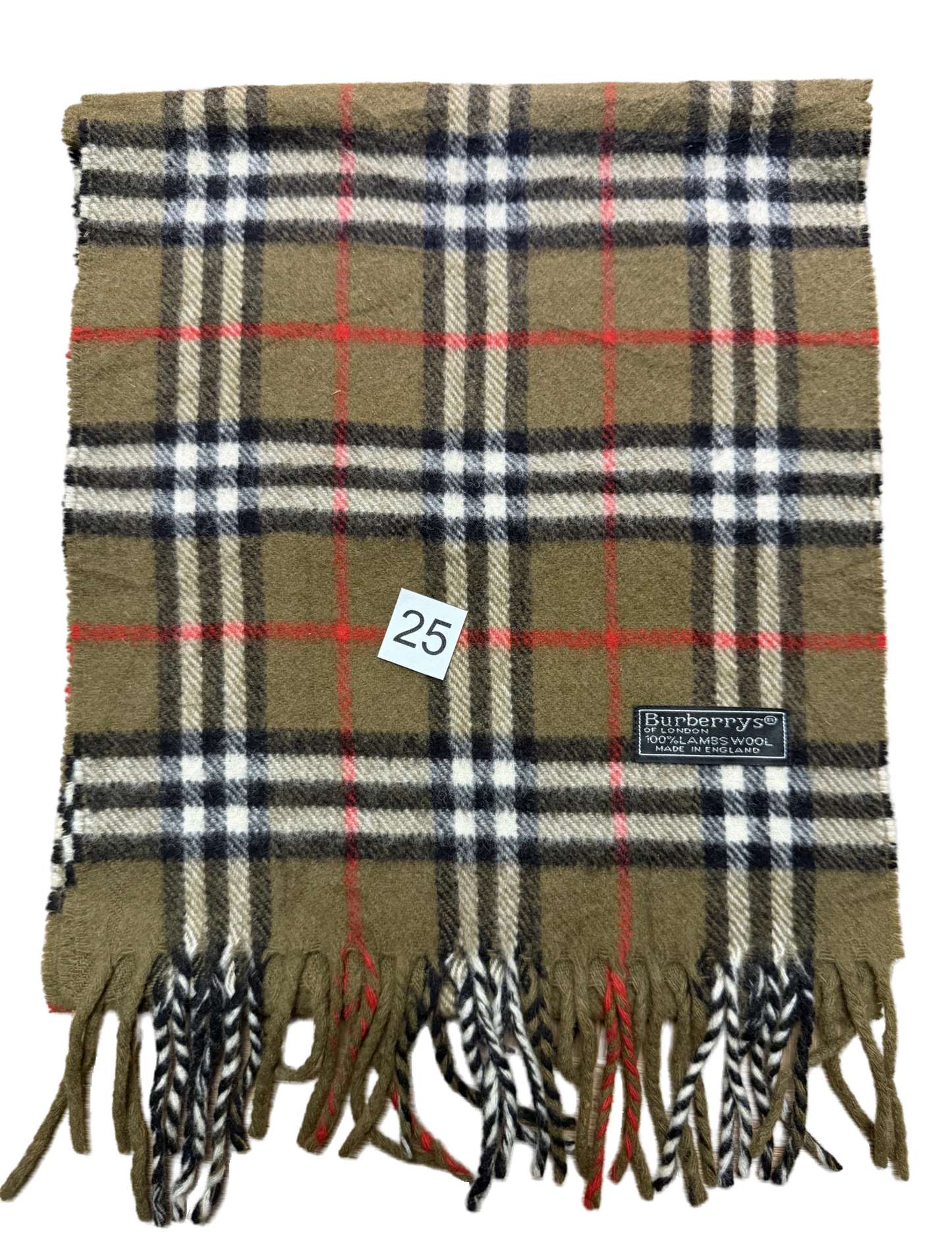 Burberry Schal 100% Lammwolle Vintage – Mokkabraun