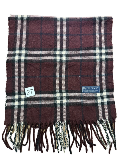 Burberry Schal 100% Lammwolle Vintage – Rot
