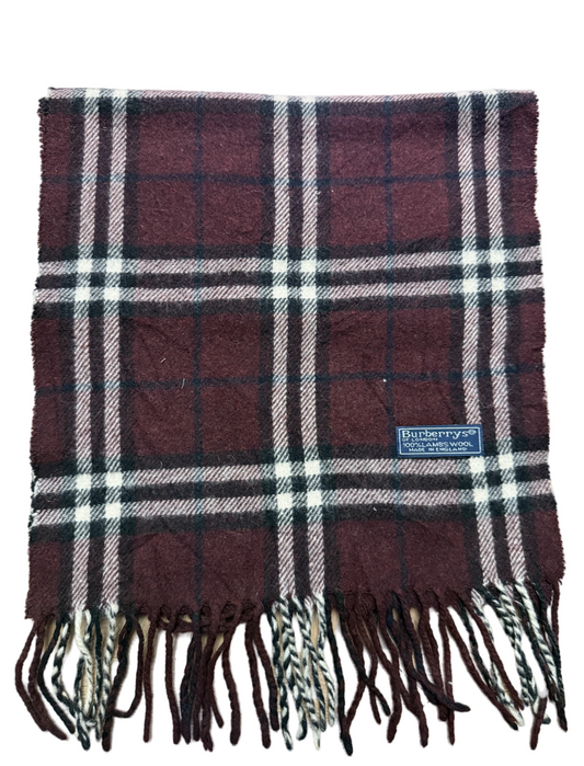 Burberry Schal 100% Lammwolle Vintage – Rot
