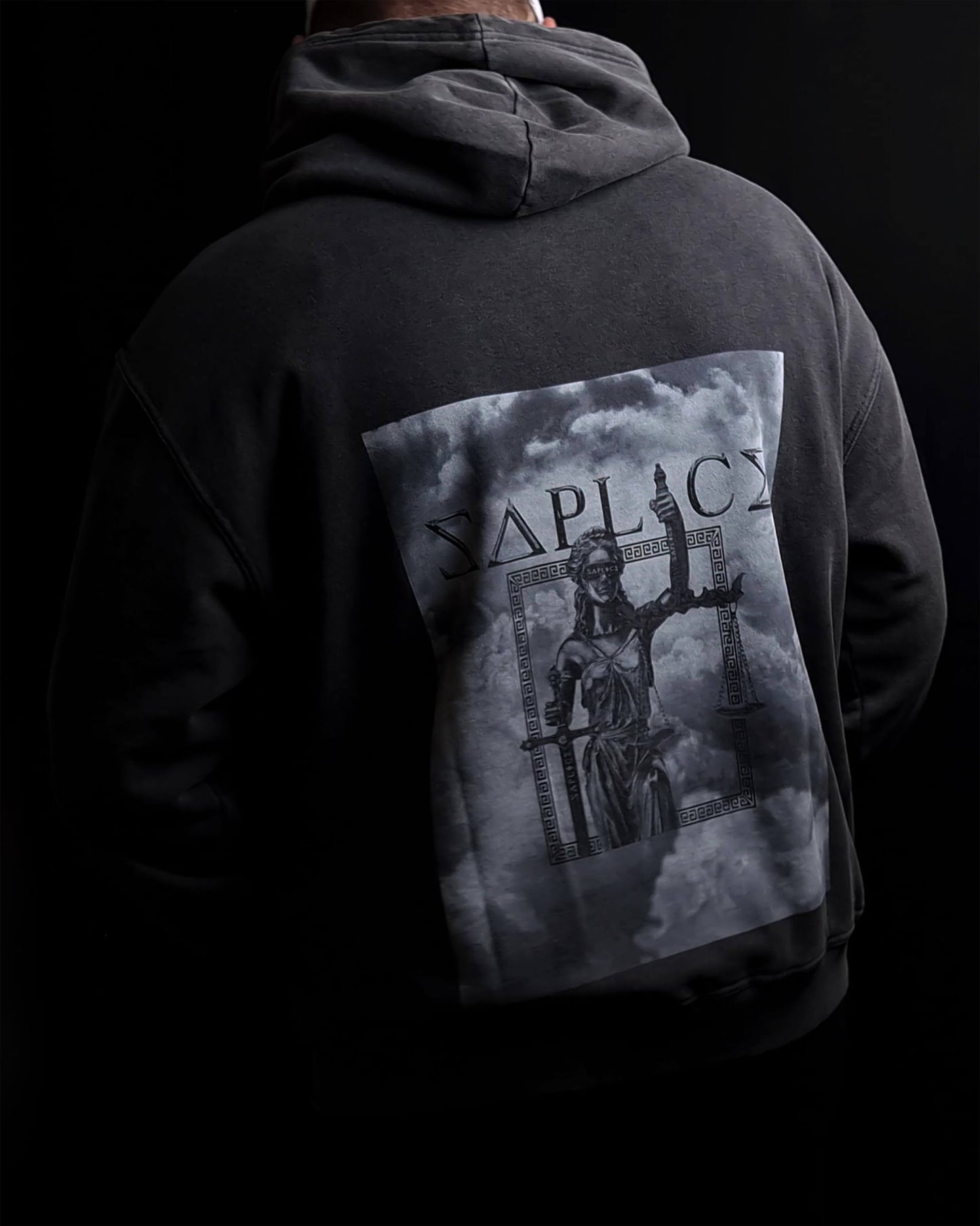 Saplice Oversized Hoodie Backprint - Grey